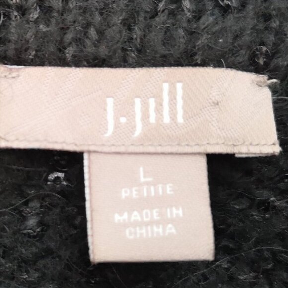 J. Jill Ladies Black with Sequins Size Large Petite Open Cardigan - Picture 3 of 9